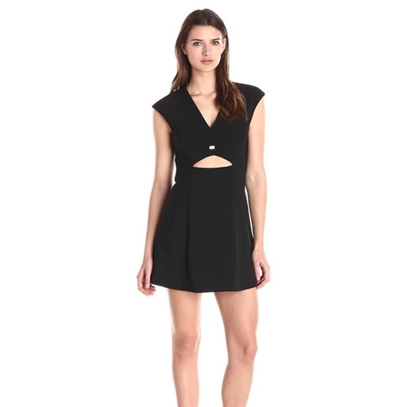 Halston Heritage V-Neck Cap Sleeve Dress Size 14 - Picture 3 of 4